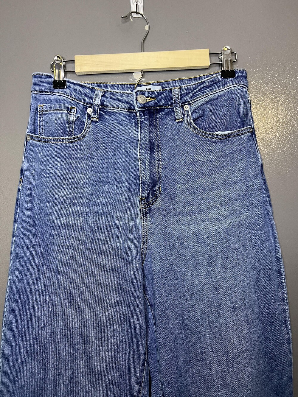 BP. Wide Leg Jeans Womens 28 Medium Wash Blue High Rise Relaxed Stretch Denim